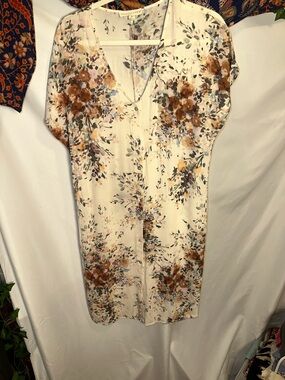 short sleeve brown midi dress Button Up Short Sleeve Midi Dress Rust / S